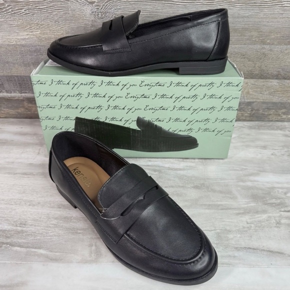 Kensie Ladies' Size 8.5 Penny Loafers Shoe Black New in Box Extra Padded Easy on - Picture 5 of 7